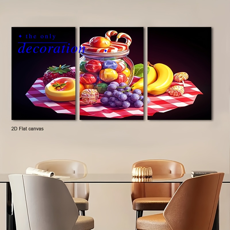 3pcs Framed Candy & Fruit Picn - огляд і ціна Canvas Wrap Ready