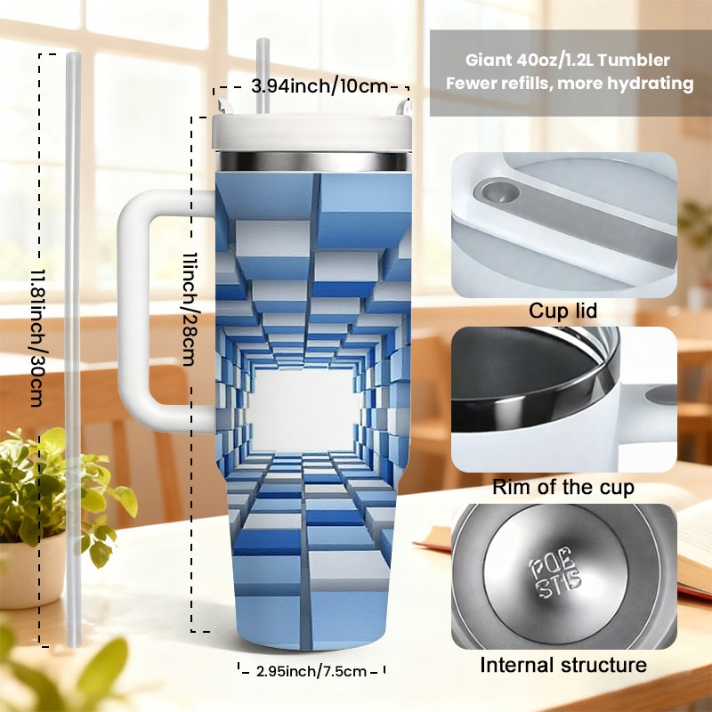 40 Oz Stainless Steel Double W - огляд і ціна Sublimation Mug White